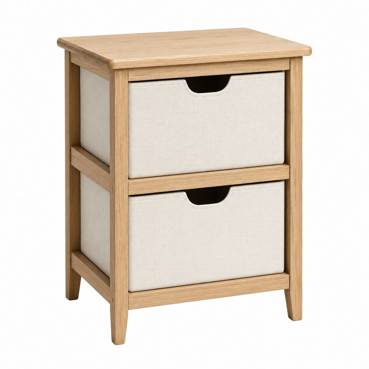 2-Drawer Fabric Dresser with Solid Wood Frame Beige 40x30x50cm – Valtrivoniel
