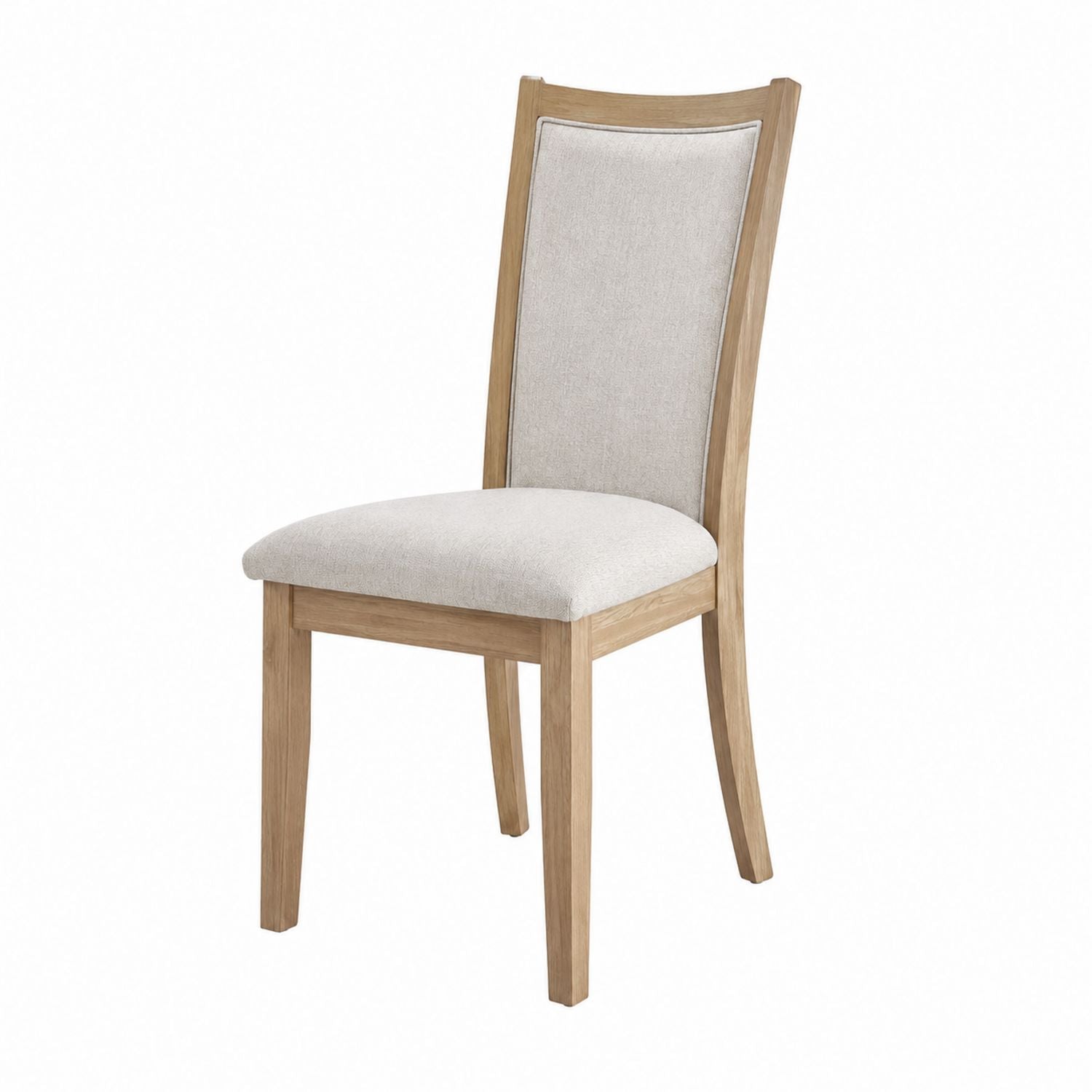 Dining Chair Solid Wood Frame with Polyester Upholstery Beige 45x55x90cm