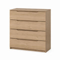 Wooden 4-Drawer Dresser Oak Finish 80cm x 90cm x 45cm