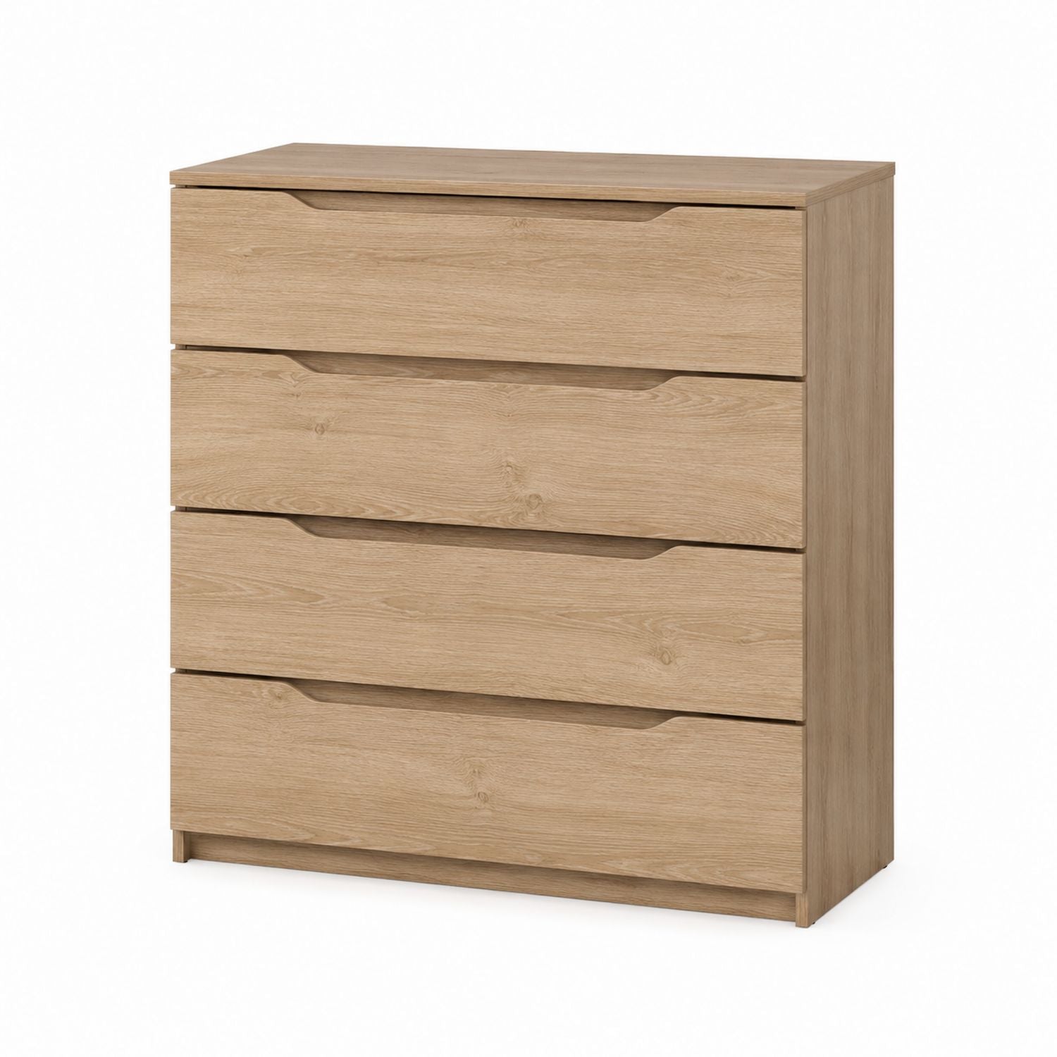 Wooden 4-Drawer Dresser Oak Finish 80cm x 90cm x 45cm