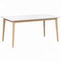 Rectangular Dining Table MDF Top with Oak Wood Legs 150x90x75 cm