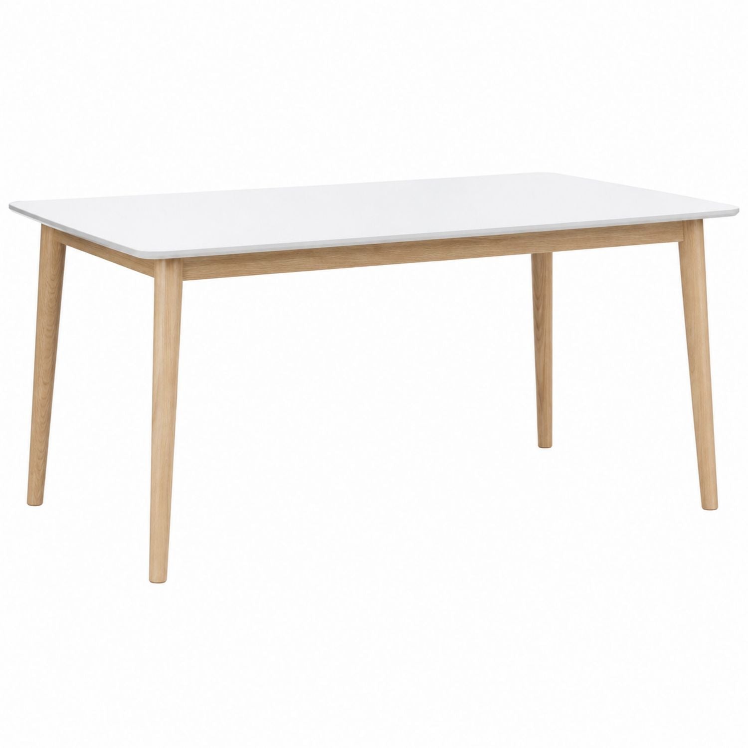 Rectangular Dining Table MDF Top with Oak Wood Legs 150x90x75 cm