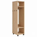 Wood Mobile Wardrobe with Shelves and Hanging Rod 180cm