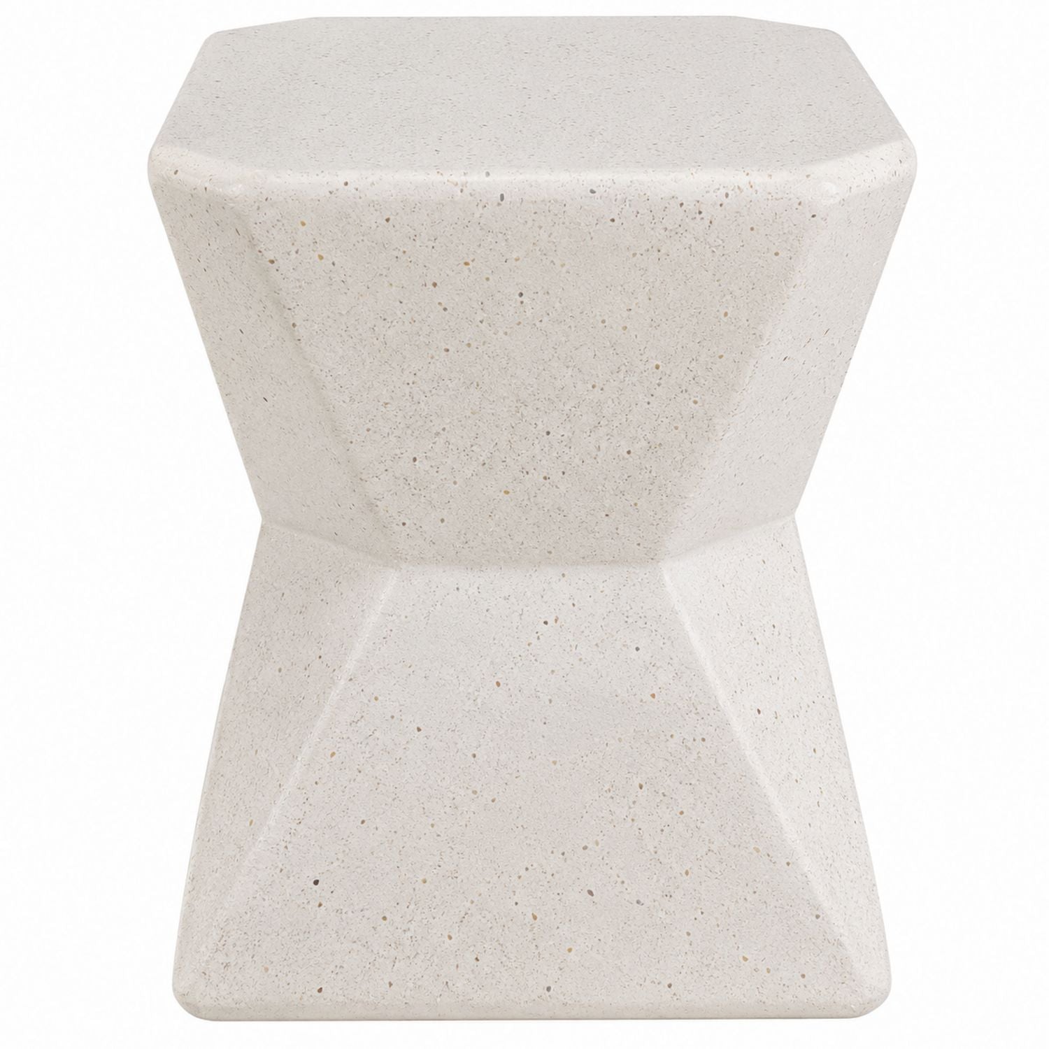Concrete Hexagonal Garden Stool Beige