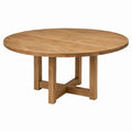 Round Wood Dining Table Natural Finish 120cm