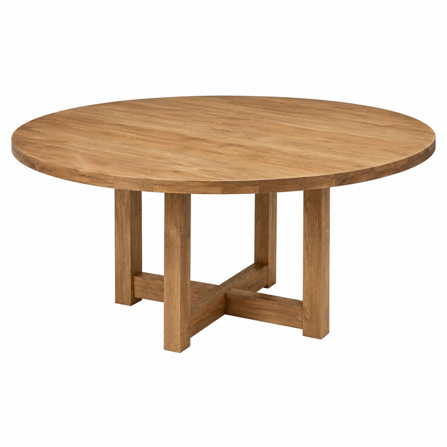Round Wood Dining Table Natural Finish 120cm