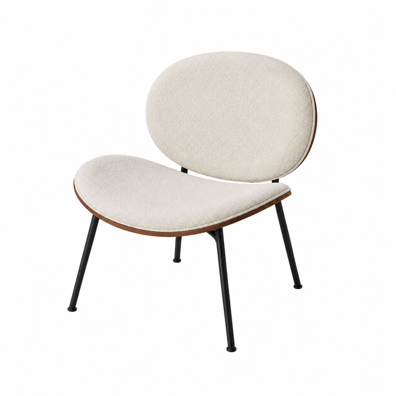 Polyester Upholstered Chair with Metal Legs Beige