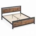 Queen Metal and Wood Platform Bed Frame