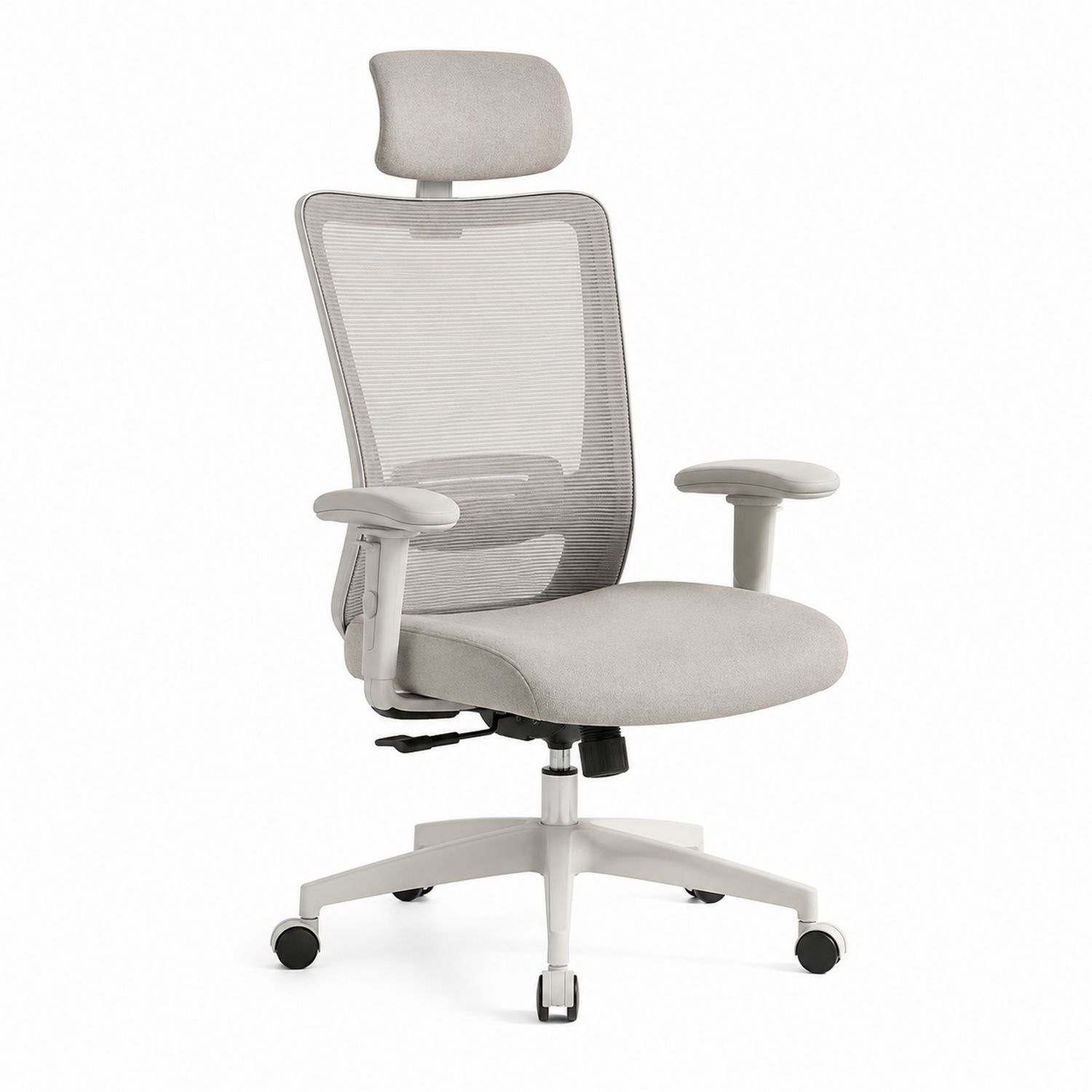 Ergonomic Office Chair with Mesh Backrest and Fabric Seat in Gray