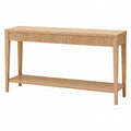 Oak Wood Console Table with Shelf 120cm