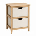 2-Drawer Fabric Dresser with Solid Wood Frame Beige 40x30x50cm