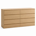 Oak Veneer 8-Drawer Dresser