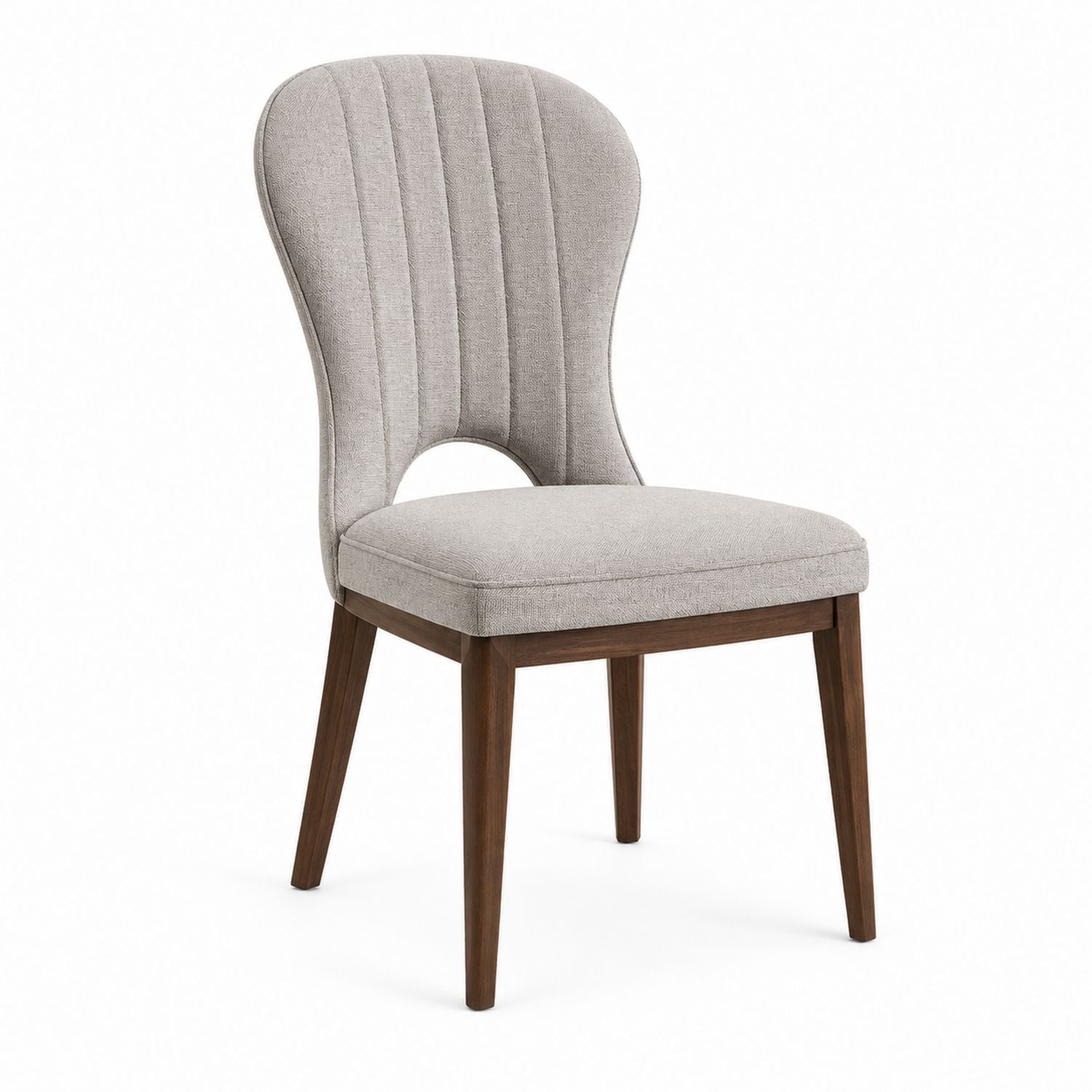Fabric Upholstered Dining Chair with Solid Wood Frame