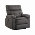 Recliner Chair Faux Leather Gray Single Seat 110cm High