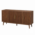 Walnut Wood Sideboard with Brass Handles