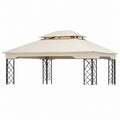 Outdoor Steel Gazebo with Polyester Canopy 3x4m Beige